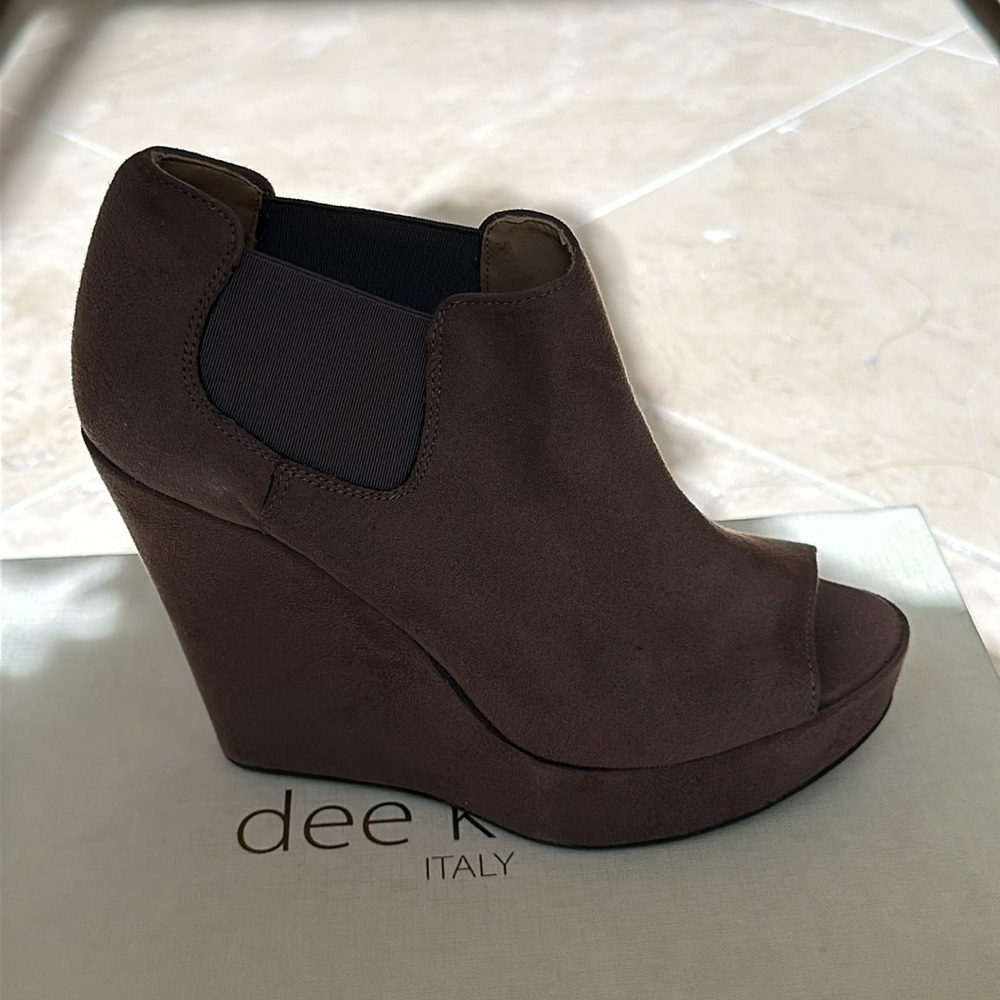 Dee Keller Leather Platform Shoes Color Brown Size 35